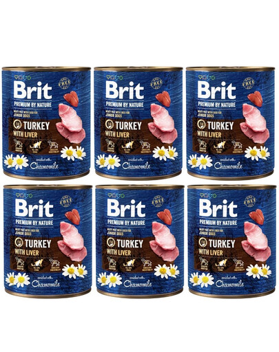 BRIT Premium by Nature 6x800 g kalkuni ja maksa naturaalne kutsikatoit