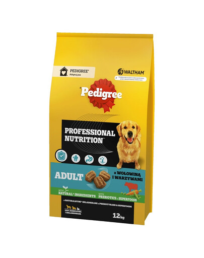 PEDIGREE Adult Professional Nutrition 12 kg veiseliha ja köögiviljadega suurt ja keskmist tõu koertele