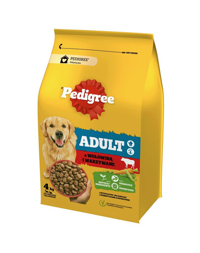 PEDIGREE Adult 4 kg z wołowiną i warzywami dla psów dużych i średnich ras