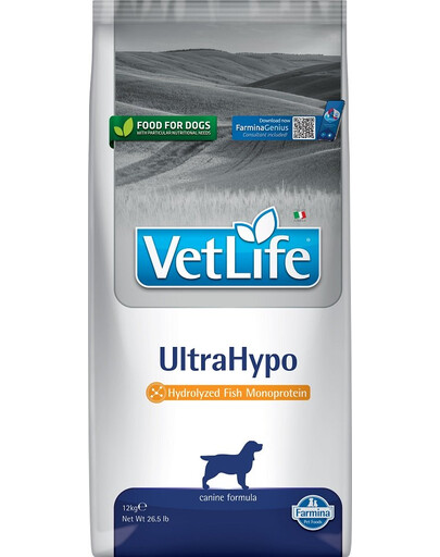 Farmina Vet Life UltraHypo koertele toitainete talumatuse vähendamiseks 12 kg