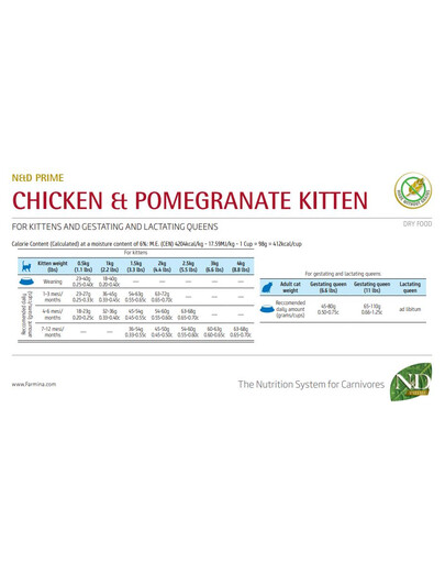 FARMINA N&D Prime Kitten 10 kg kana granaatõuna viljadega