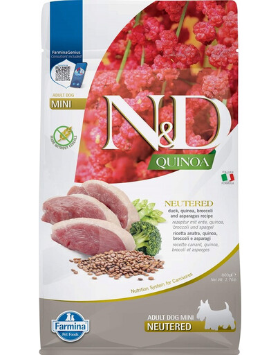 FARMINA N&D Quinoa  toit täiskasvanud kastreeritud koertele Part, Brokkoli 800 g