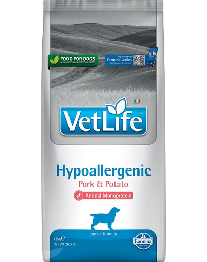 FARMINA VetLife hüpoallergeenne Sealiha ja kartul koertele toiduaine talumatuse vähendamiseks 12 kg