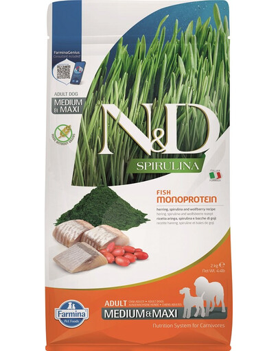 FARMINA N&D Spirulina Adult Medium&Maxi Herring & Wolfberry 2 kg