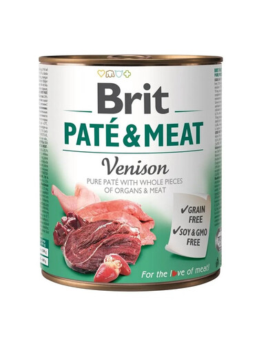 BRIT Pate&Meat venison 800 gpasteet hirvelihaga koertele