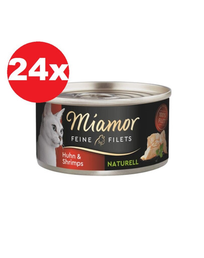 MIAMOR Feine Filets Naturell Chicken&Shrimps 24x80g kana ja krevetid oma kastmes