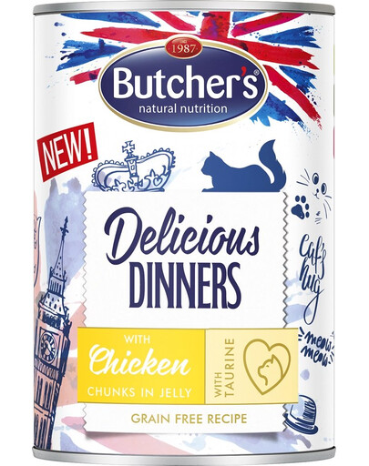 BUTCHER'S Delicious Dinners kassitoit, tükeldatud kana marmelaadis 400g