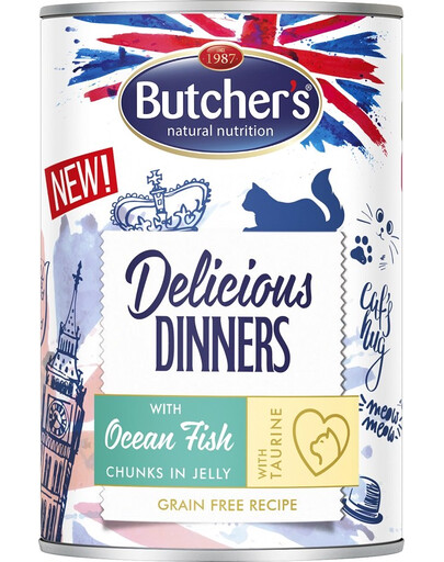 BUTCHER'S Delicious Dinners kassitoit tükid merekalaga marmelaadis 400g