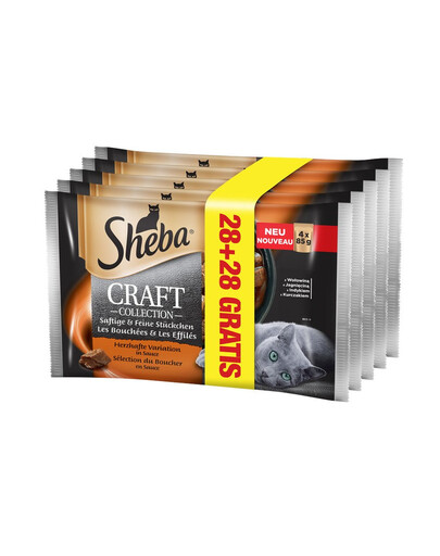 SHEBA Craft Collection​ konservų rinkinys su mėsa 85 g 4+4 x7