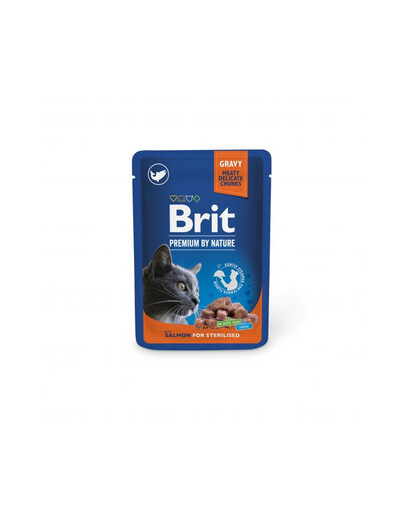 BRIT PREMIUM Pouch Salmon Sterilized 100g zlõhega steriliseeritud kasside puhul
