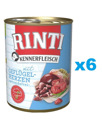 RINTI Kennerfleisch Poultry hearts  kodulindude südamed6x800 g