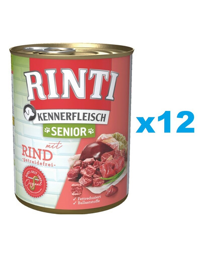 RINTI Kennerfleish Senior Beef 12x800 g veiselihaga vanematele koertele