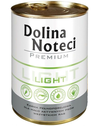 DOLINA NOTECI Premium kerge koeratoit vähem aktiivsetele koertele 24x400 g