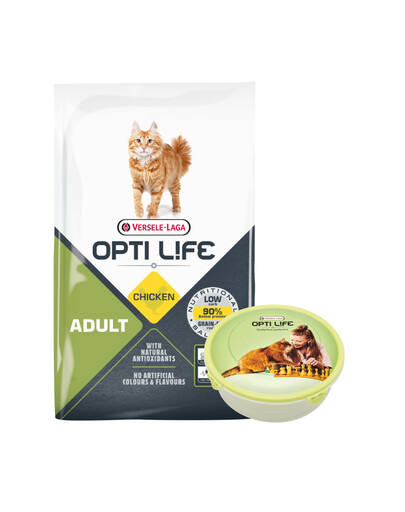 VERSELE-LAGA Opti Life Cat Adult Chicken 7,5 kg täiskasvanud kassidele + TASUTA karp