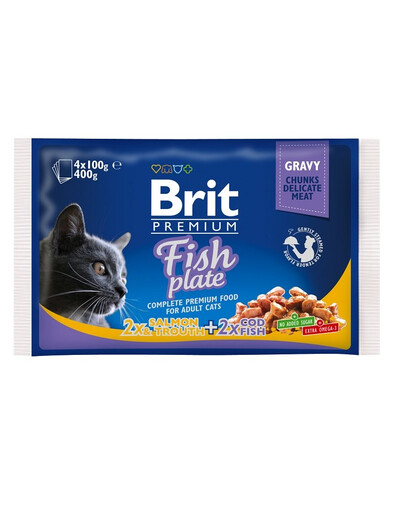 BRIT Premium Fish Plate 4x100g kassitoit