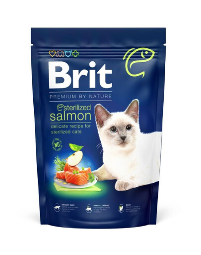 BRIT Cat Premium by Nature Sterilised salmon  lõhega steriliseeritud kassidele  300 g