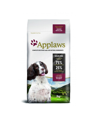 APPLAWS Dog Adult Small & Medium Breed Chicken & Lamb 2kg - graanulid koertele