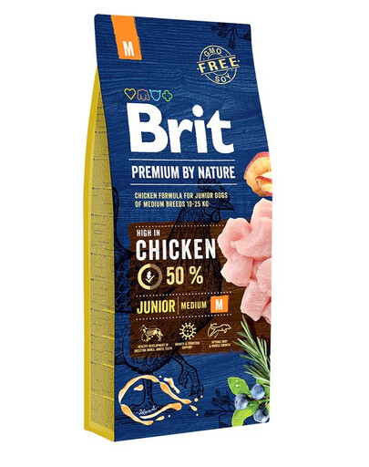 BRIT Premium By Nature Junior Medium M Chicken 15 kg