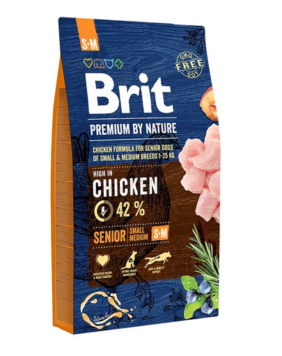 BRIT Premium By Nature Senior Small Medium S+M Chicken  S/M 8 kg