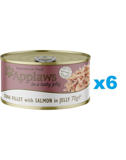 APPLAWS Cat Adult Tuna Fillet with Salmon in Jelly Тунец и лосось в желе 6x70 г