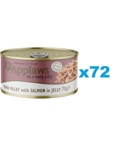 APPLAWS Cat Adult Tuna Fillet with Salmon in Jelly tuunikala ja lõhe želees 72x70g