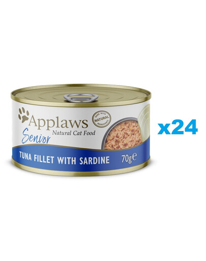 APPLAWS Cat Senior Tuna Fillet with Sardine in Jelly tuunikala sardiiniga želees vanematele kassidele 6x70 gtuunikala sardiiniga želees vanematele kassidele 6x70 g