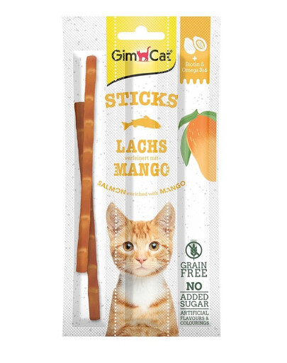 GIMCAT Sticks Salmon&Mango 3tk lõhe ja mango pulgad