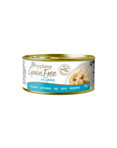 APPLAWS Cat Tin Grain Free 70 g märg kassitoit pollockiga kastmes