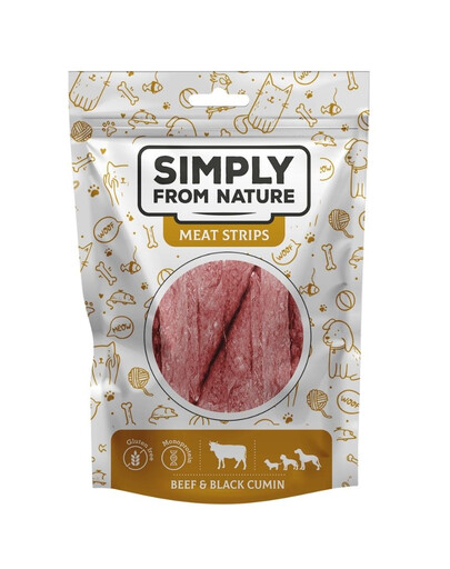 SIMPLY FROM NATURE Meat Strips Liharibad veiseliha ja nigellaga koertele 80 g