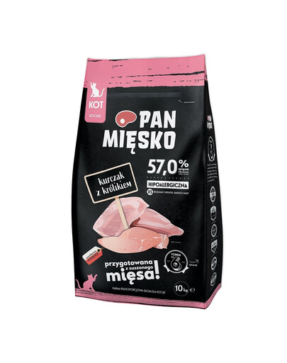 PAN MIĘSKO kanalihaga ja küülikuga XS 10 kg kassipoegadele