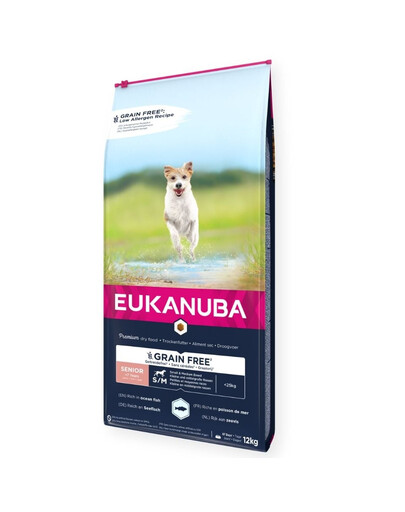 EUKANUBA Grain Free Senior Small/medium ocean fish 12 kg rikas ookeanikala