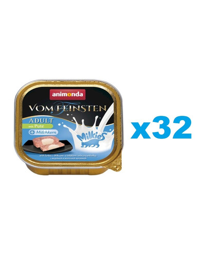 ANIMONDA Vom Feinsten Adult Milk Centr with Turkey&Milk 32x100 g kalkunit ja piima
