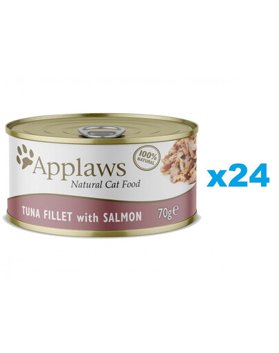 APPLAWS Cat Filet Тунец с лососем в бульоне 24x70 г