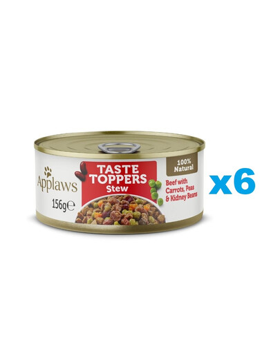 APPLAWS Taste Toppers Hautis veiseliha, porgandite ja hernestega 6x156 g
