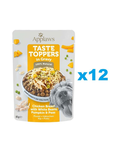 APPLAWS Taste Toppers in Gravy Chicken topper kana ja kõrvitsahelediga 12x85 g