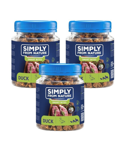SIMPLY FROM NATURE Smart Bites Duck Trainers koertele 3x130 g
