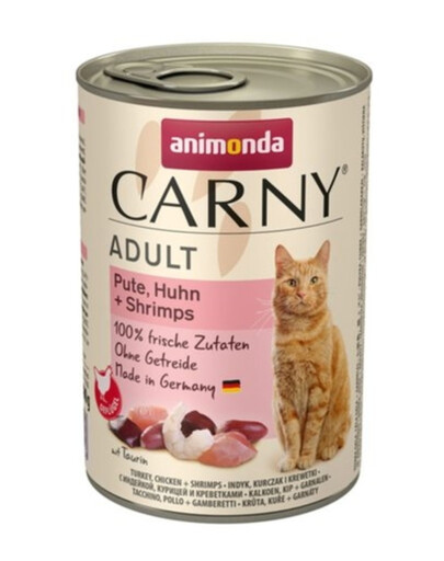 ANIMONDA Carny Adult kassidele kalkuni, kana ja krevettidega 400g