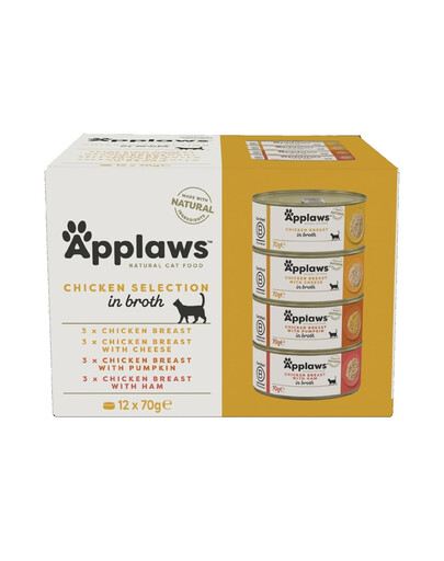 APPLAWS Collection šlapias kačių maistas mišrių skonių vištiena  12x70 g
