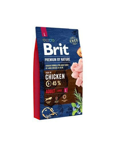 BRIT Premium By Nature Adult Large L Chicken 8 kg+1 Täistoit täiskasvanud suurtõugu koertele (25-40 kg).