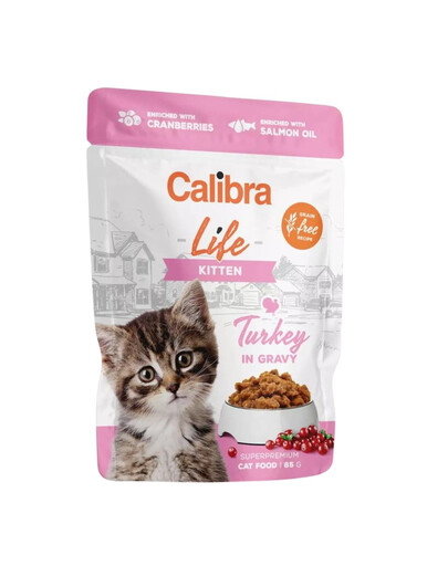 CALIBRA Cat Life Pouch Kitten Turkey in gravy 85 g kalkunit kastmes kassipoegadele