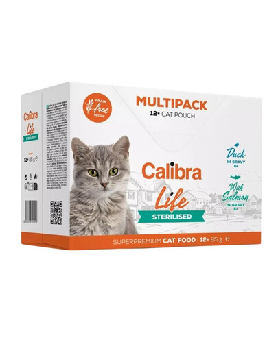 CALIBRA Cat Life Pouches Steriliseeritud Multipack kastmes 12x85 g kotikesed kastmes steriliseeritud kassidele