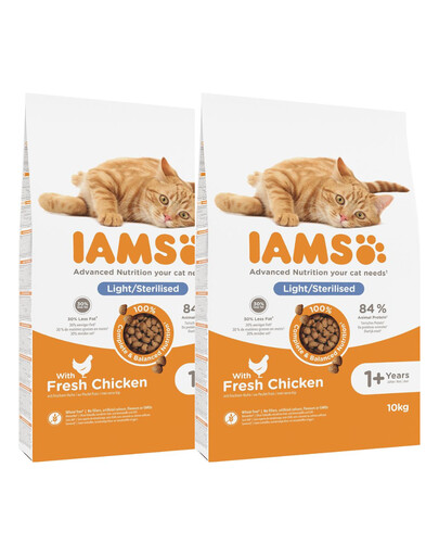 IAMS for Vitality sumažintas riebalų kiekis suaugusioms katėms po sterilizavimo 20 kg (2 x 10 kg)