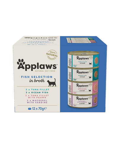 APPLAWS Cat Tin Multipack 12 x 70g Fish Collection kasside märgtoit kalaga