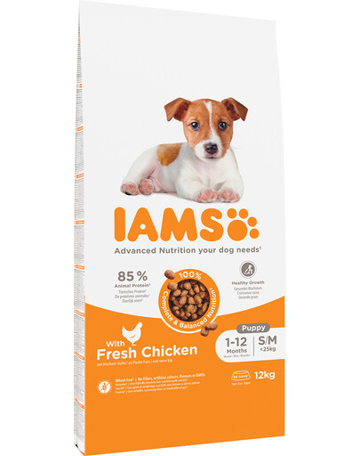 Iams Proactive Health Puppy & Junior Small & Medium Breed Chicken 12 kg