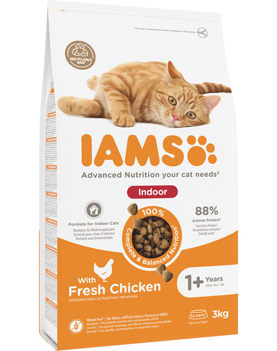 IAMS For Vitality Indoor kuiv kana toit täiskasvanud kassidele kodus 3 kg
