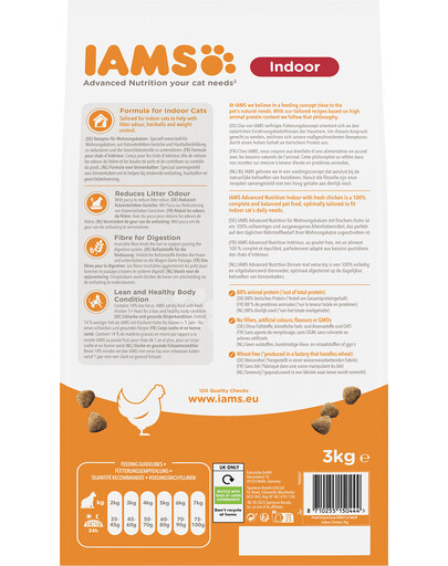 IAMS For Vitality Indoor kuiv kana toit täiskasvanud kassidele kodus 3 kg
