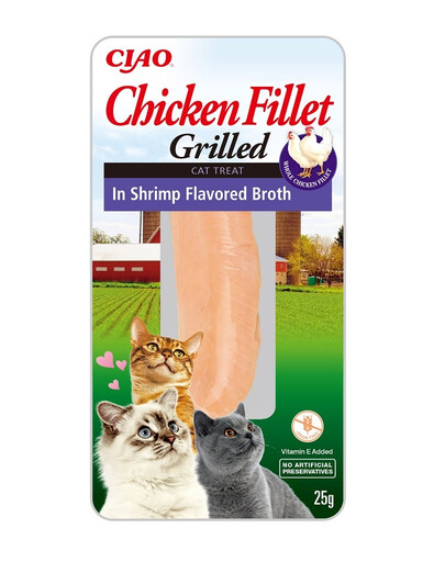 INABA CIAO Chicken fillet grilled Filet kanalihaga  krevettide puljongis 25 g