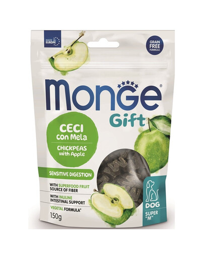 MONGE Gift Super M Dog Adult Kikerhernes õunaga 150 g