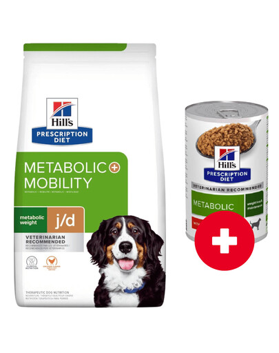 HILL'S Prescription Diet Canine Metabolic + Mobility 4 kg ülekaalulistele koertele + 1 purk TASUTA