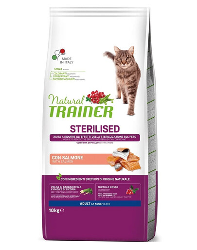 TRAINER Natural Cat Sterilised Adult lõhega 10kg